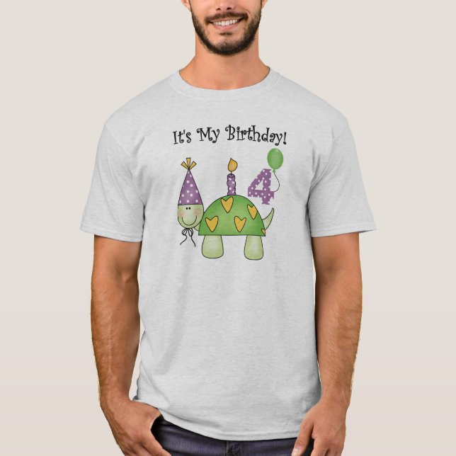 Camiseta 4to cumpleaños de la tortuga (Anverso)