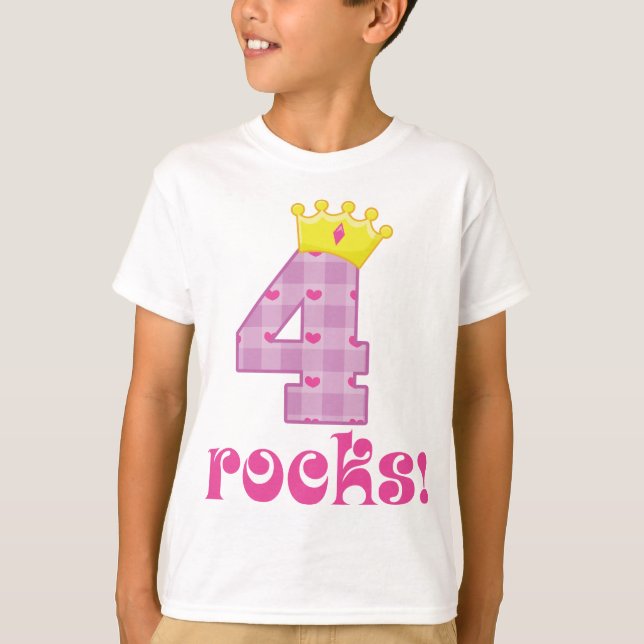 Camiseta 4to cumpleaños de los chicas (Anverso)