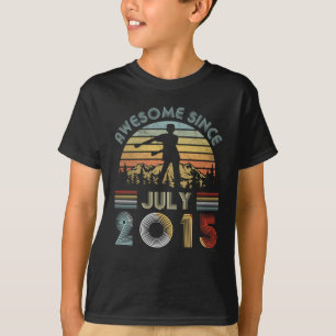 Camiseta 4to Cumpleaños muchacho seda de julio de 2015 como