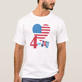 Camiseta 4to de los fuegos artificiales americanos de la