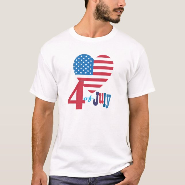 Camiseta 4to de los fuegos artificiales americanos de la (Anverso)