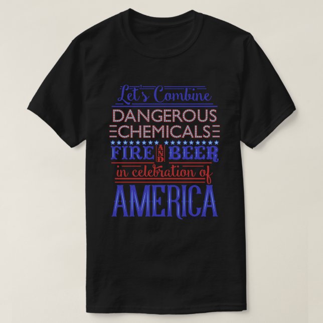 Camiseta 4to divertido de los fuegos artificiales de la (Diseño del anverso)