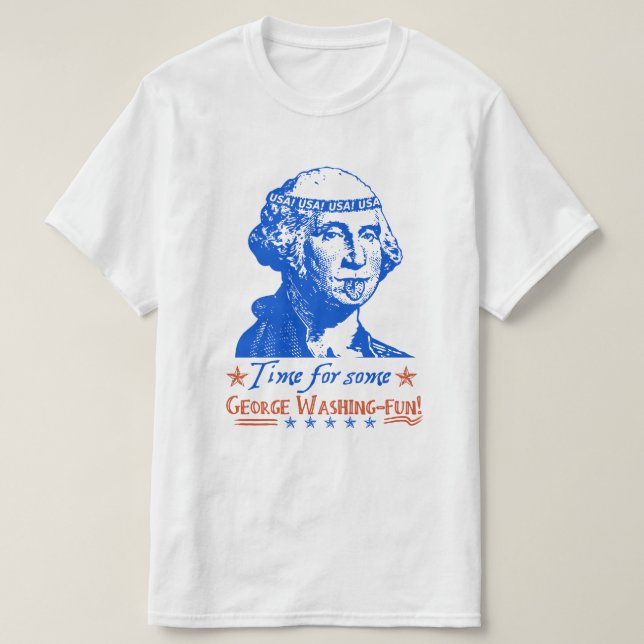 Camiseta 4to divertido del verano del humor de julio George (Diseño del anverso)