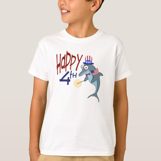 Camiseta 4to feliz del delfín de julio (Anverso)
