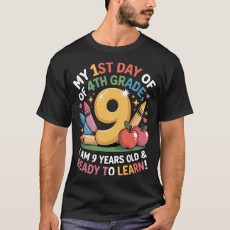 Camiseta 4to grado de vuelta al primer día de escuela niños