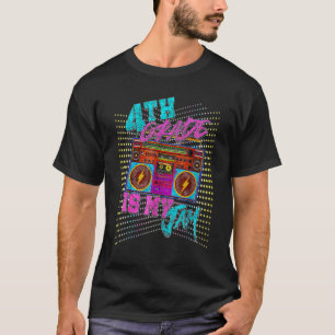 Camiseta 4to Grado Es Mi Jam 80s Vintage Boombox Estudiante