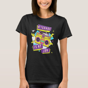 Camiseta 4to Grado Es Mi Jam Vintage Boombox 80s Estudiante