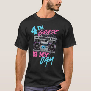 Camiseta 4to grado es mi jam vintage boombox de los 80 prof