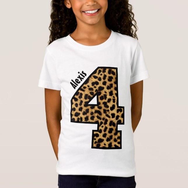Camiseta 4to Nombre de encargo de cuatro años V01S del (Anverso)