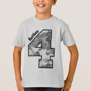 Camiseta 4to Nombre de encargo de cuatro años V01Z del