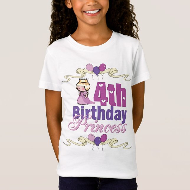 Camiseta 4to Princesa del cumpleaños (Anverso)