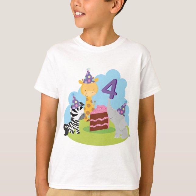 Camiseta 4to Safari del cumpleaños (Anverso)