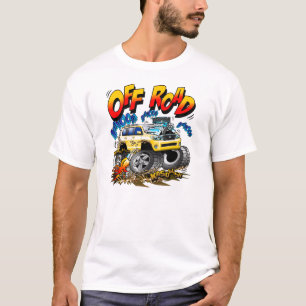 Camiseta 4WD de la caricatura del dibujo animado del camino
