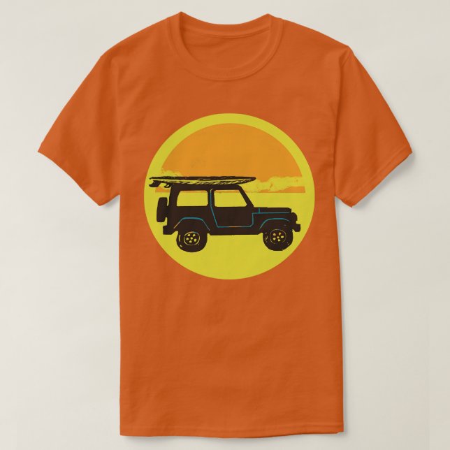 Camiseta 4x4 con Surfboard y Sun (Diseño del anverso)