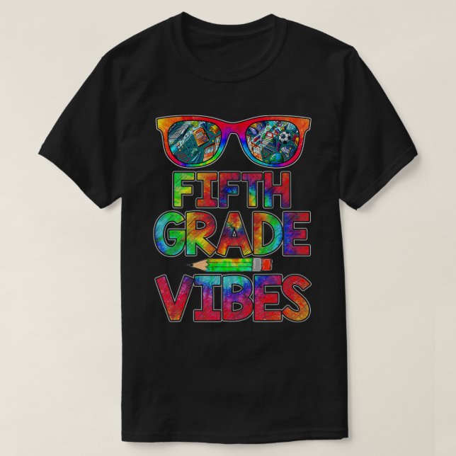 Camiseta 5º Grado Vibes De Vuelta A Los Maestros De Primer  (Diseño del anverso)