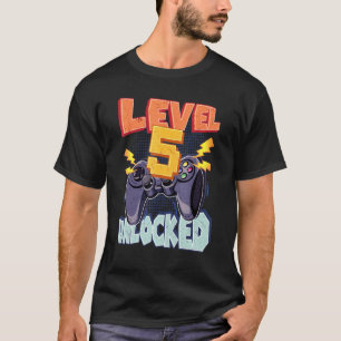 Camiseta 5º Nacimiento del videojugador desbloqueado de 5 a