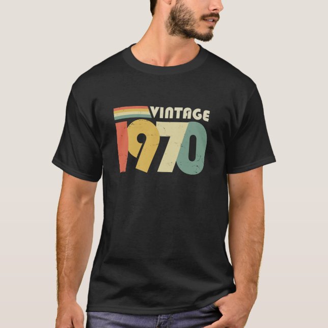 Camiseta 50º cumpleaños, época de 1970 diseño perturbado (Anverso)