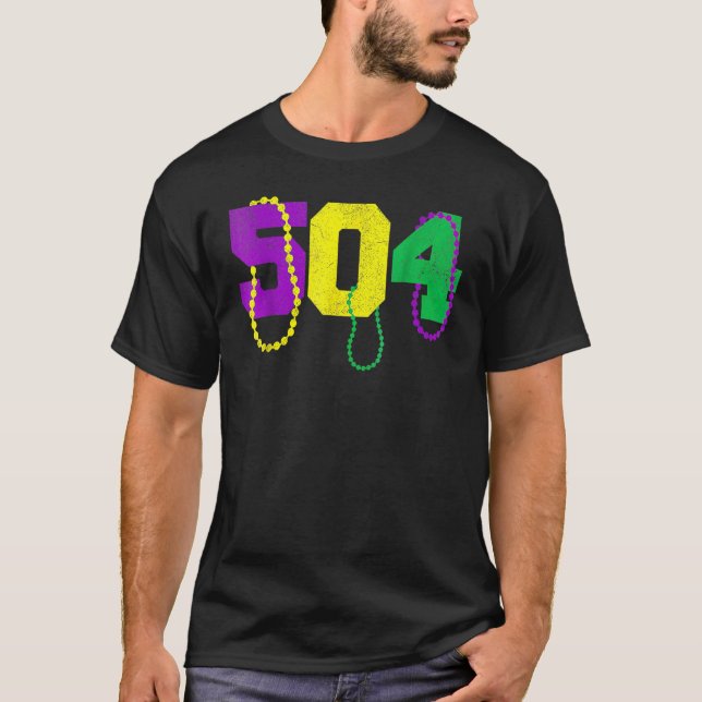 Camiseta 504 cuentas Gracioso Mardi Gras Carnaval de Nueva  (Anverso)
