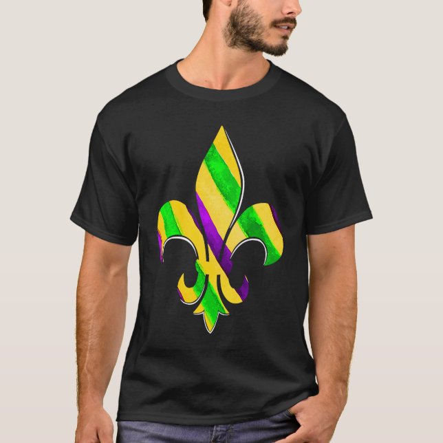 Camiseta 504 Fleur De Lys Mardi Gras Party Parade Costume (Anverso)