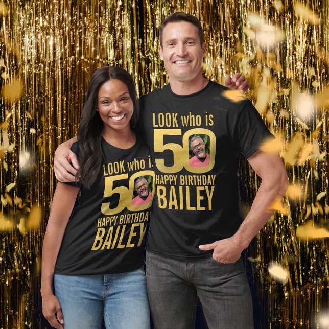 Camiseta 50.ª apariencia de cumpleaños 50 personalizados fo (Subido por el creador)
