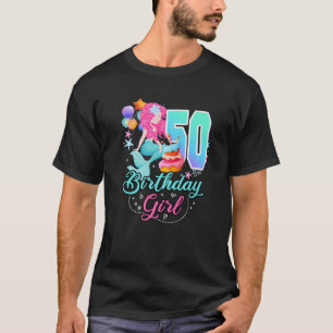 Camiseta 50.ª Chica De Cumpleaños De Sirena Cute A 50 Años