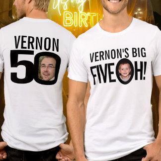 Camiseta 50.ª festividad fúnebre foto de nombre personaliza