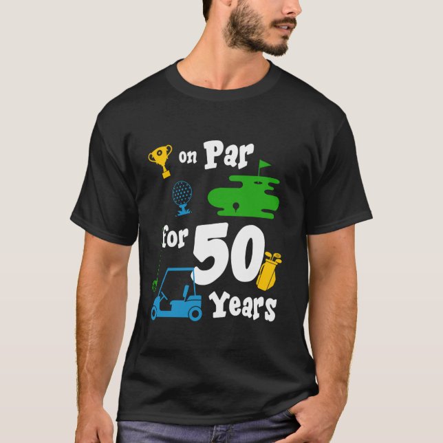 Camiseta 50.ª fiesta de cumpleaños Tema del deporte de golf (Anverso)