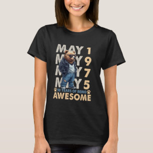 Camiseta 50.ª leyenda del oso de cumpleaños mayo de 1975 50