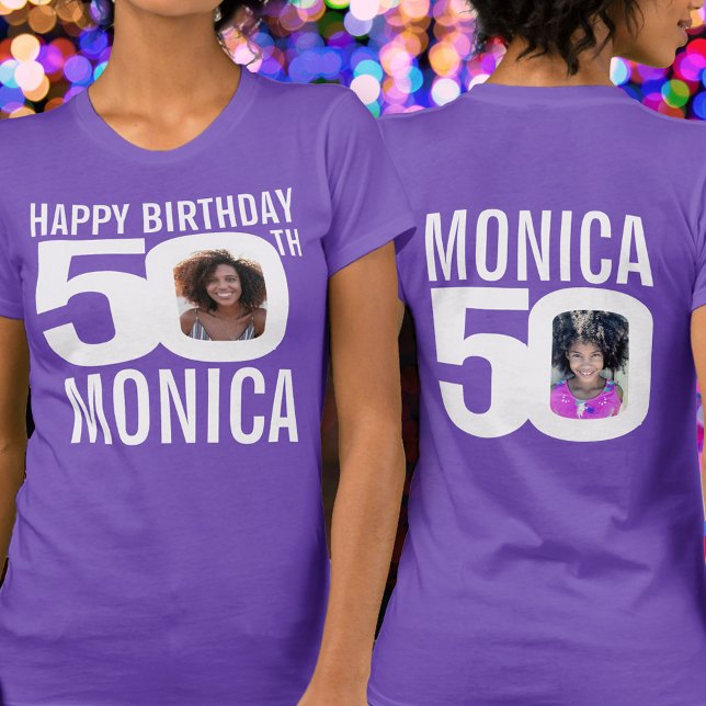 Camiseta 50.ª plantilla de foto de nombre personalizado de  (Subido por el creador)