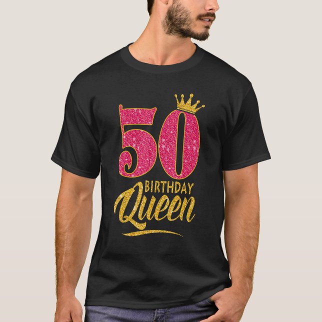 Camiseta 50.ª Reina de cumpleaños de 50 años de edad Chica  (Anverso)