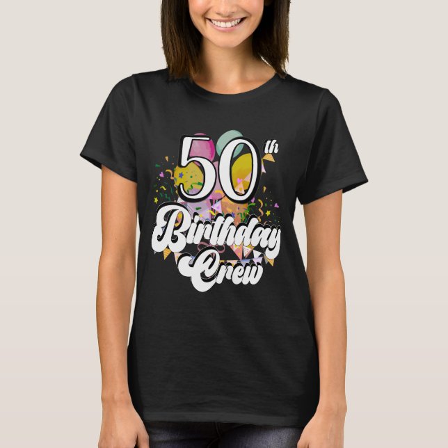 Camiseta 50.ª tripulación de cumpleaños 50 mujeres de la tr (Anverso)