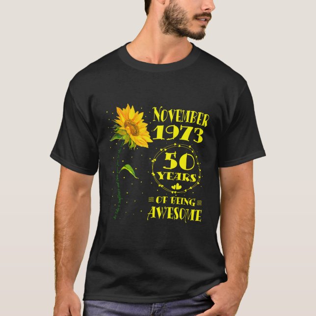 Camiseta 50.º 50 Nacido En Noviembre De 1973 (Anverso)