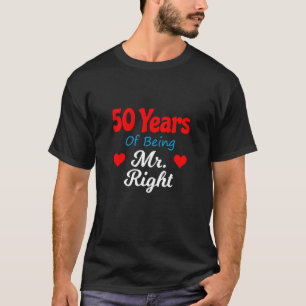 Camiseta 50.º aniversario Boda para los hombres Sr. Right H