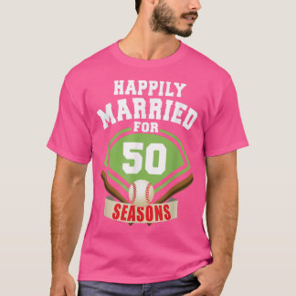 Camiseta 50.º Aniversario del Boda Pareja de Béisbol