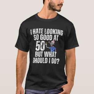 Camiseta 50.º Burro De Cumpleaños Retro Odio Mirar