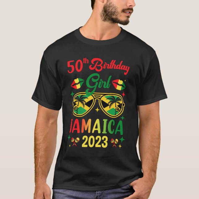 Camiseta 50.º Chica de cumpleaños Fiesta de Jamaica coincid (Anverso)