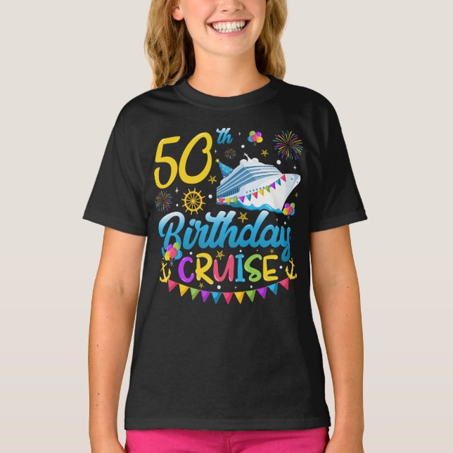Camiseta 50.º Chica de Fiesta en crucero de cumpleaños (Anverso)