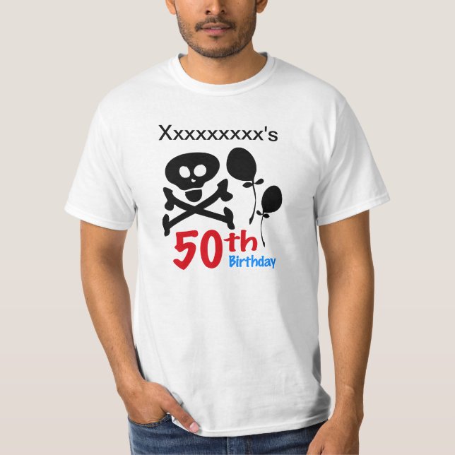 Camiseta 50.º Cráneo de Cumpleaños (Anverso)