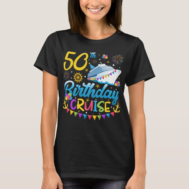Camiseta 50.º crucero de cumpleaños mujeres Fiestas de B-Da (Anverso)