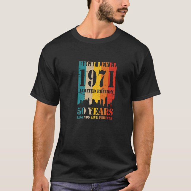 Camiseta 50.º Cumpleaños 1971 Leyendas De Alto Nivel Por Si (Anverso)