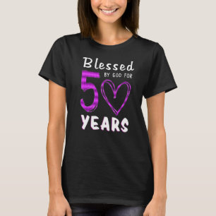 Camiseta 50.º cumpleaños bendecido por Dios por la heroína
