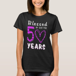 Camiseta 50.º cumpleaños bendecido por Dios por la heroína