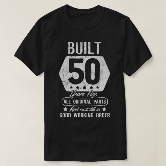 Camiseta 50.º cumpleaños construido hace 50 años piezas ori (Diseño del anverso)