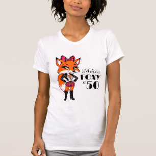 Camiseta 50.º cumpleaños Escocia Tartán Fox   Foxy A Los 50