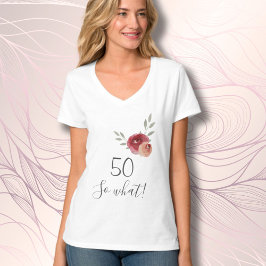 Camiseta 50.º cumpleaños Gracioso guión acuarela Floral