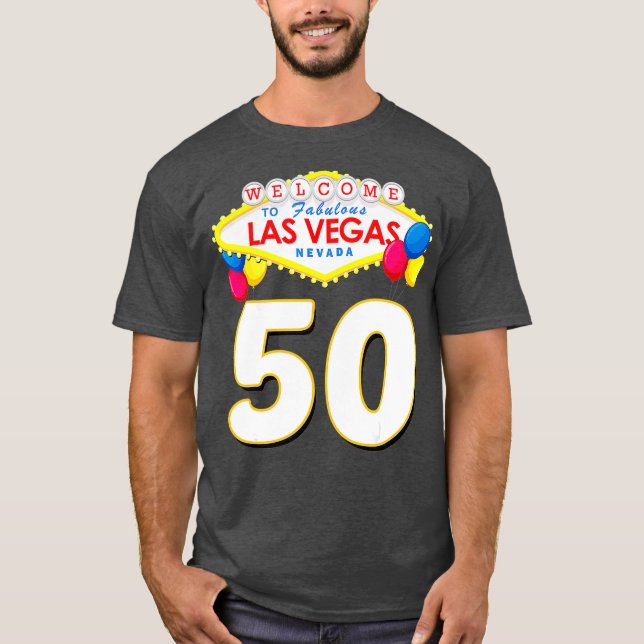 Camiseta 50.º cumpleaños Las Vegas Fabulous 50 años (Anverso)