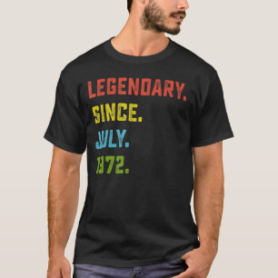 Camiseta 50.º cumpleaños legendario desde julio de 1972 50 