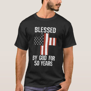 Camiseta 50.º cumpleaños mujer bendecida por dios por 50 añ