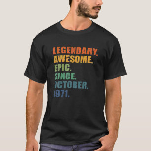 Camiseta 50.º Cumpleaños Octubre 1971 Hombres