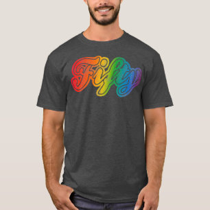 Camiseta 50.º cumpleaños regalo gay estilo arcoiris estilo